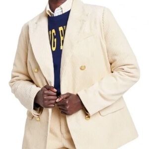 Rowing Blazers for Target winter white wide wale corduroy double breasted blazer